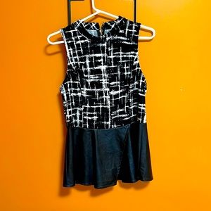 Size L Bebe tank with faux leather bottom